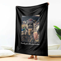 Literally Just A Bleacher Creature Funny Raccoon Baseball Graphic Throw Blanket Cool Game Day Fan Gift