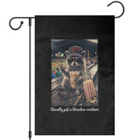 Literally Just A Bleacher Creature Funny Raccoon Baseball Graphic Garden Flag Cool Game Day Fan Gift