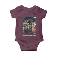 Literally Just A Bleacher Creature Funny Raccoon Baseball Graphic Baby Onesie Cool Game Day Fan Gift