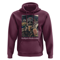 Literally Just A Bleacher Creature Funny Raccoon Baseball Graphic Hoodie Cool Game Day Fan Gift