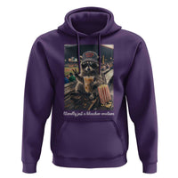 Literally Just A Bleacher Creature Funny Raccoon Baseball Graphic Hoodie Cool Game Day Fan Gift