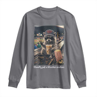 Literally Just A Bleacher Creature Funny Raccoon Baseball Graphic Long Sleeve Shirt Cool Game Day Fan Gift