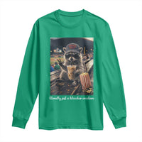 Literally Just A Bleacher Creature Funny Raccoon Baseball Graphic Long Sleeve Shirt Cool Game Day Fan Gift