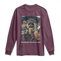 Literally Just A Bleacher Creature Funny Raccoon Baseball Graphic Long Sleeve Shirt Cool Game Day Fan Gift