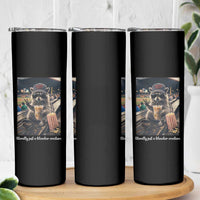 Literally Just A Bleacher Creature Funny Raccoon Baseball Graphic Skinny Tumbler Cool Game Day Fan Gift