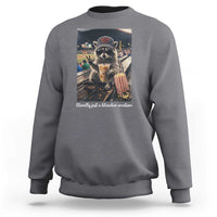 Literally Just A Bleacher Creature Funny Raccoon Baseball Graphic Sweatshirt Cool Game Day Fan Gift