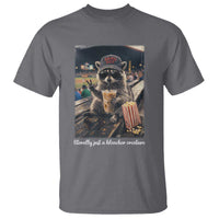 Literally Just A Bleacher Creature Funny Raccoon Baseball Graphic T Shirt Cool Game Day Fan Gift