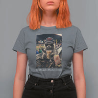 Literally Just A Bleacher Creature Funny Raccoon Baseball Graphic T Shirt For Women Cool Game Day Fan Gift