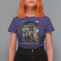 Literally Just A Bleacher Creature Funny Raccoon Baseball Graphic T Shirt For Women Cool Game Day Fan Gift