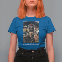 Literally Just A Bleacher Creature Funny Raccoon Baseball Graphic T Shirt For Women Cool Game Day Fan Gift