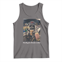 Literally Just A Bleacher Creature Funny Raccoon Baseball Graphic Tank Top Cool Game Day Fan Gift