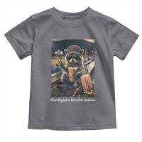 Literally Just A Bleacher Creature Funny Raccoon Baseball Graphic Toddler T Shirt Cool Game Day Fan Gift