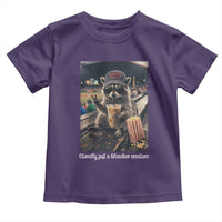 Literally Just A Bleacher Creature Funny Raccoon Baseball Graphic Toddler T Shirt Cool Game Day Fan Gift