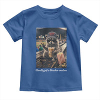Literally Just A Bleacher Creature Funny Raccoon Baseball Graphic Toddler T Shirt Cool Game Day Fan Gift
