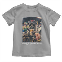 Literally Just A Bleacher Creature Funny Raccoon Baseball Graphic Toddler T Shirt Cool Game Day Fan Gift
