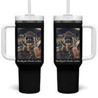 Literally Just A Bleacher Creature Funny Raccoon Baseball Graphic Tumbler With Handle Cool Game Day Fan Gift