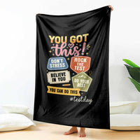 Retro Test Day Motivation You Got This Throw Blanket Rock The Test Believe In You Inspirational Teacher