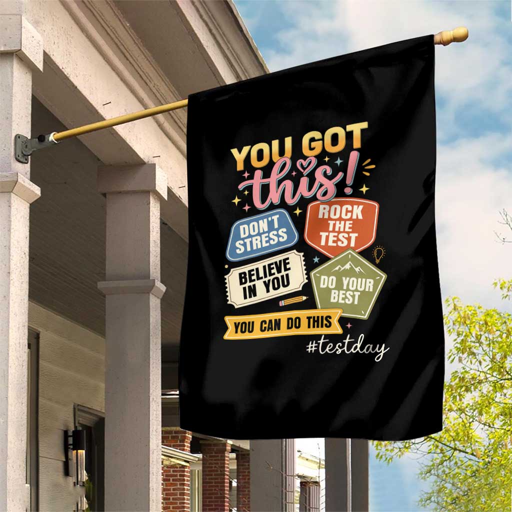 Retro Test Day Motivation You Got This Garden Flag Rock The Test Believe In You Inspirational Teacher