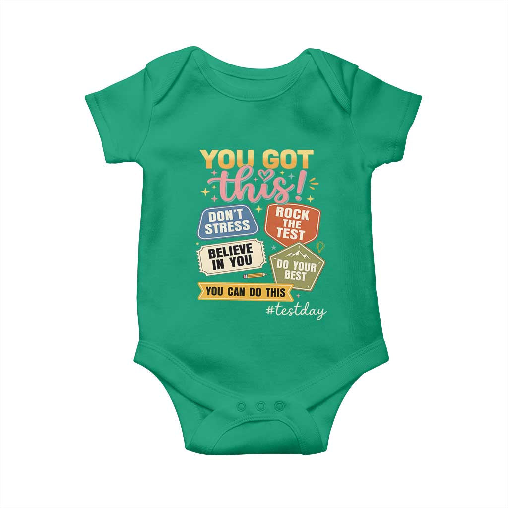 Retro Test Day Motivation You Got This Baby Onesie Rock The Test Believe In You Inspirational Teacher