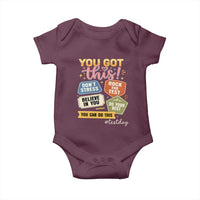 Retro Test Day Motivation You Got This Baby Onesie Rock The Test Believe In You Inspirational Teacher