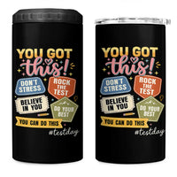Retro Test Day Motivation You Got This 4 in 1 Can Cooler Tumbler Rock The Test Believe In You Inspirational Teacher