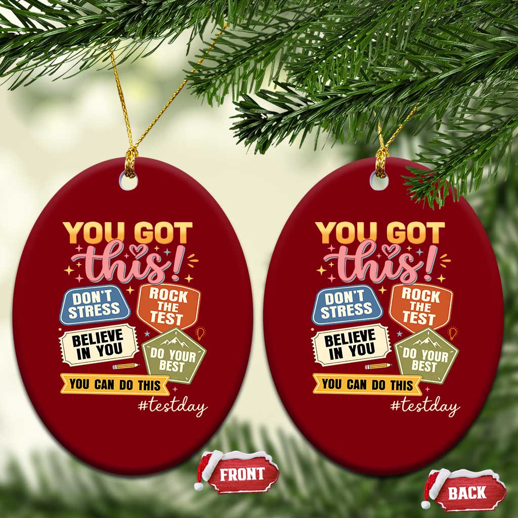 Retro Test Day Motivation You Got This Ceramic Ornament Rock The Test Believe In You Inspirational Teacher