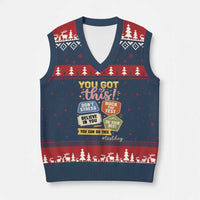 Retro Test Day Motivation You Got This V-Neck Knit Sweater Vest Rock The Test Believe In You Inspirational Teacher