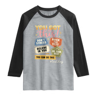 Retro Test Day Motivation You Got This Raglan Shirt Rock The Test Believe In You Inspirational Teacher
