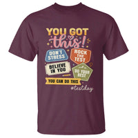 Retro Test Day Motivation You Got This T Shirt Rock The Test Believe In You Inspirational Teacher