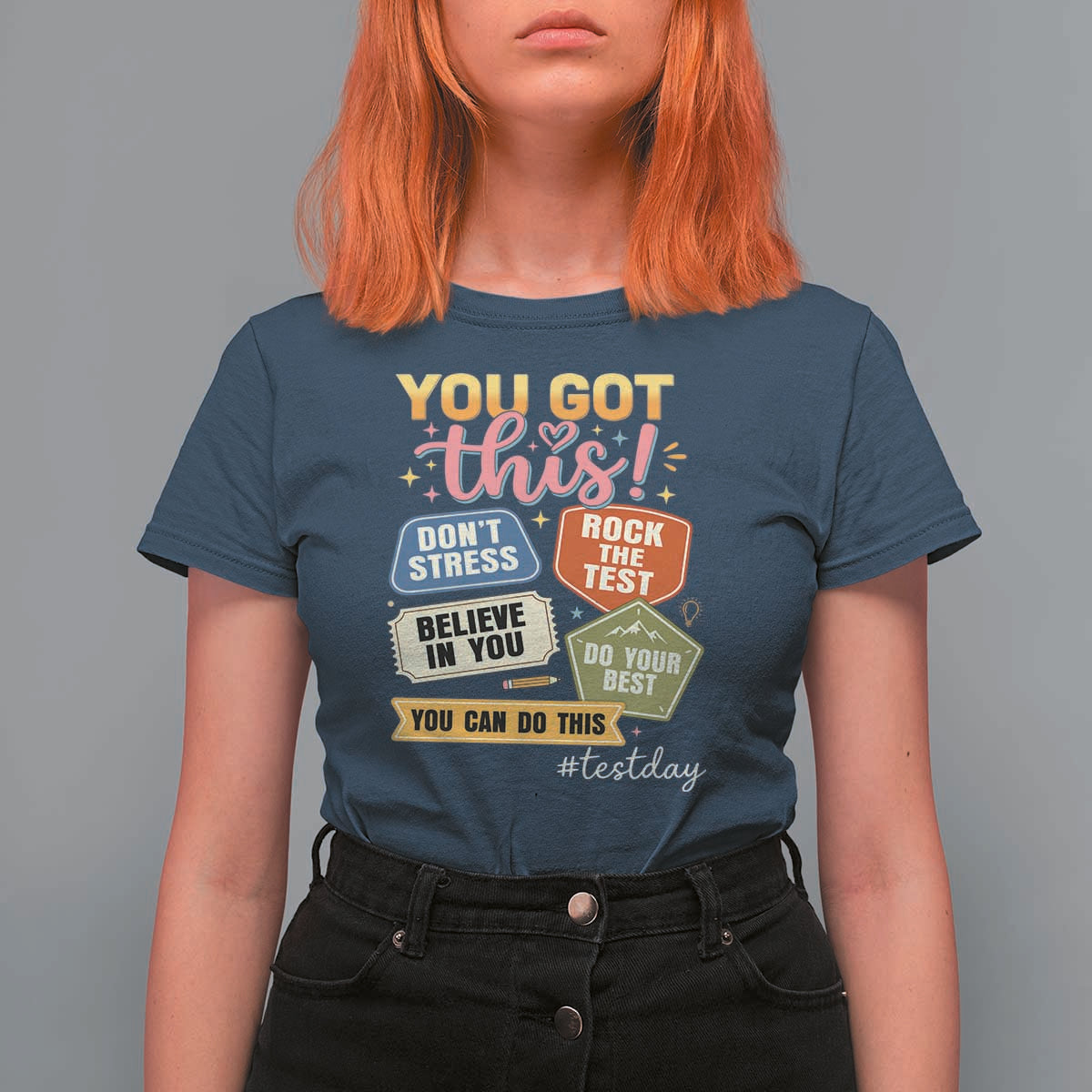 Retro Test Day Motivation You Got This T Shirt For Women Rock The Test Believe In You Inspirational Teacher