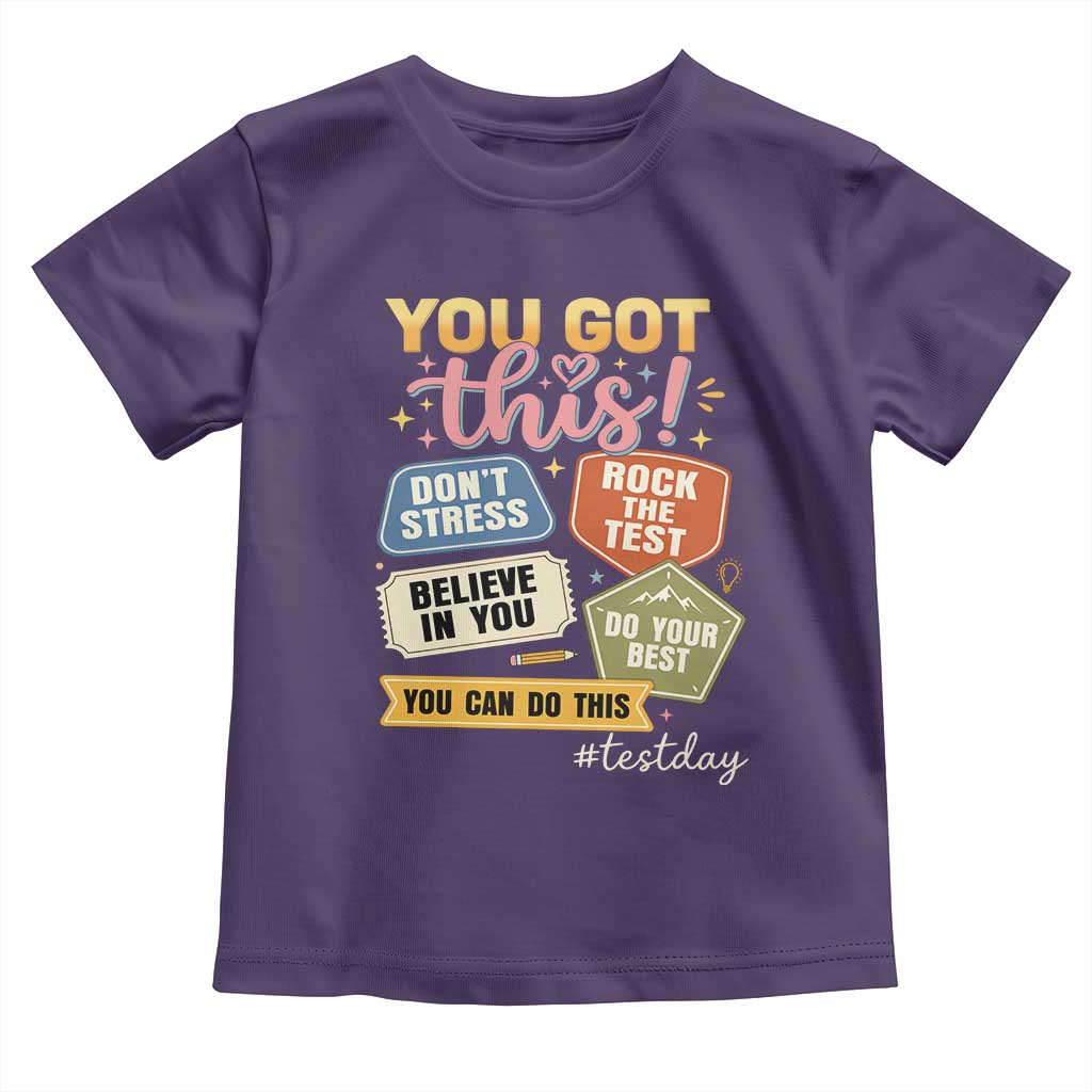 Retro Test Day Motivation You Got This Toddler T Shirt Rock The Test Believe In You Inspirational Teacher