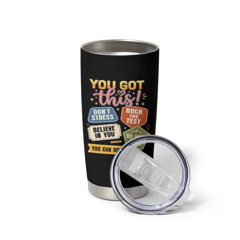 Retro Test Day Motivation You Got This Tumbler Cup Rock The Test Believe In You Inspirational Teacher