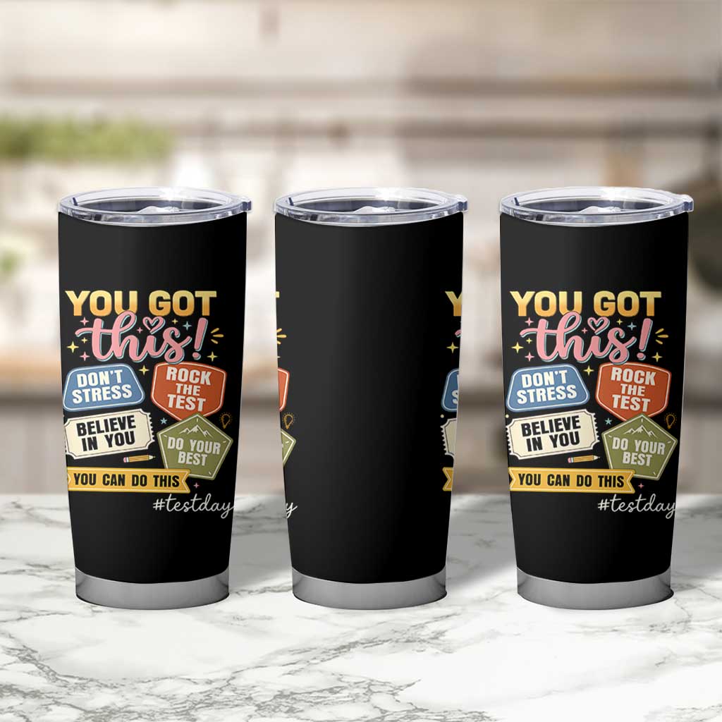Retro Test Day Motivation You Got This Tumbler Cup Rock The Test Believe In You Inspirational Teacher