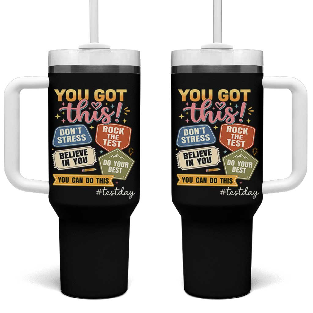 Retro Test Day Motivation You Got This Tumbler With Handle Rock The Test Believe In You Inspirational Teacher