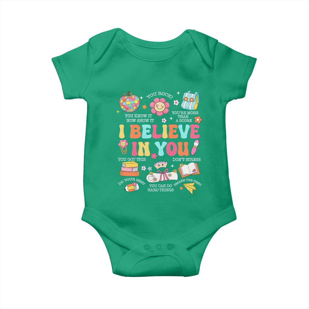 Groovy I Believe In You Testing Motivation Baby Onesie More Than A Score for Teacher Student