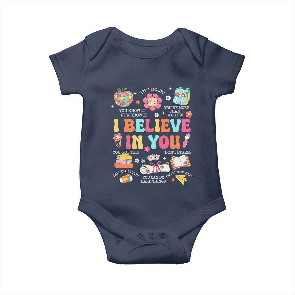 Groovy I Believe In You Testing Motivation Baby Onesie More Than A Score for Teacher Student