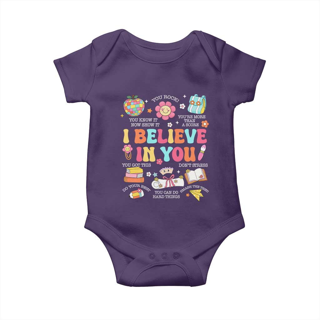 Groovy I Believe In You Testing Motivation Baby Onesie More Than A Score for Teacher Student