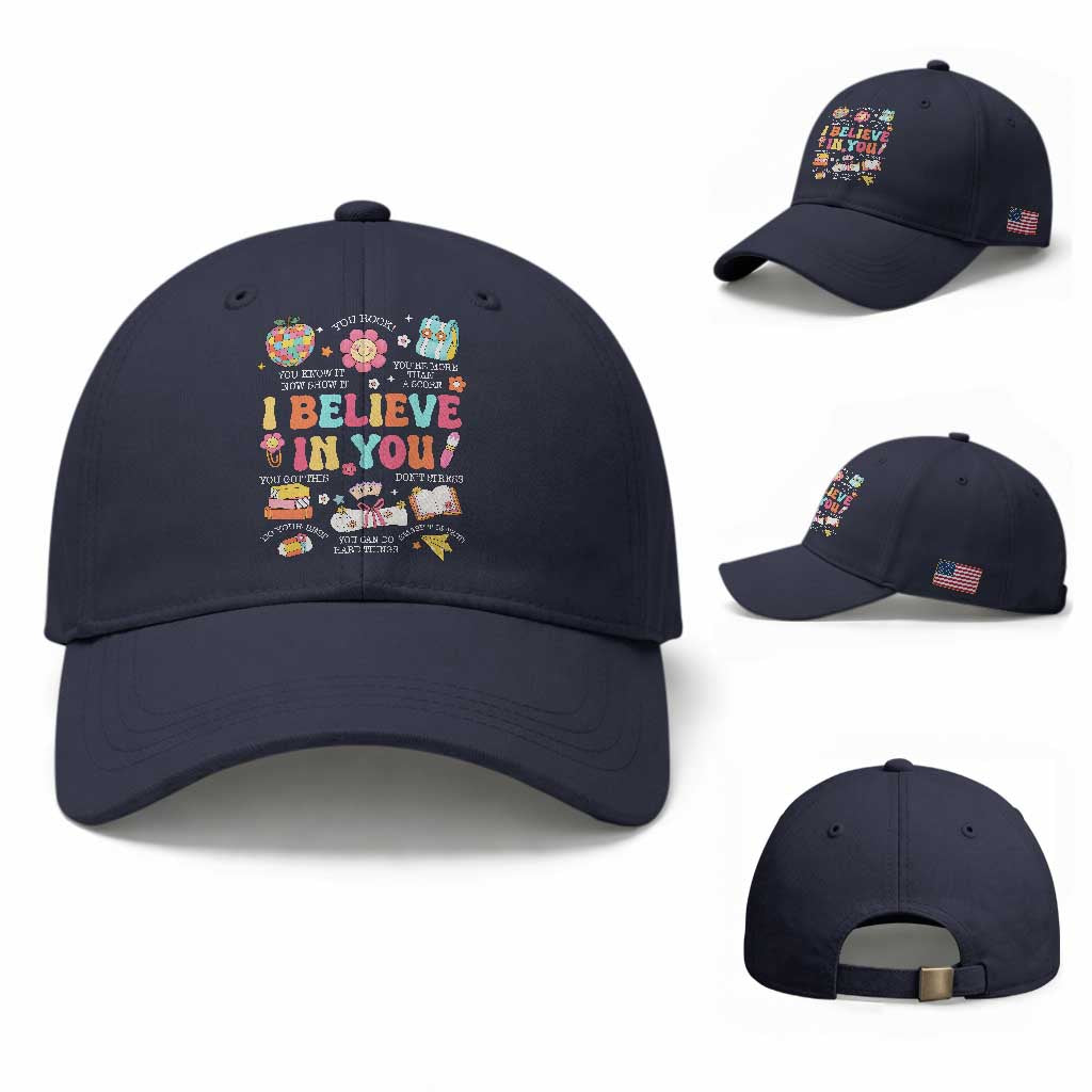 Groovy I Believe In You Testing Motivation Baseball Cap More Than A Score for Teacher Student