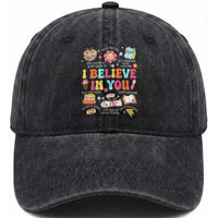 Groovy I Believe In You Testing Motivation Washed Cotton Baseball Cap More Than A Score for Teacher Student