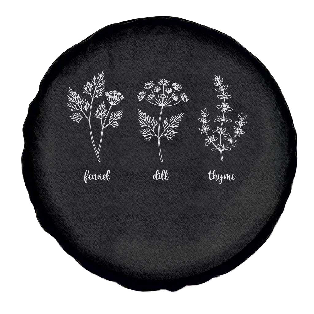 Fennel Dill Thyme Subtle FDT Spare Tire Cover Botanical Herb Line Art Political Satire