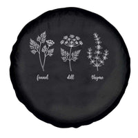 Fennel Dill Thyme Subtle FDT Spare Tire Cover Botanical Herb Line Art Political Satire