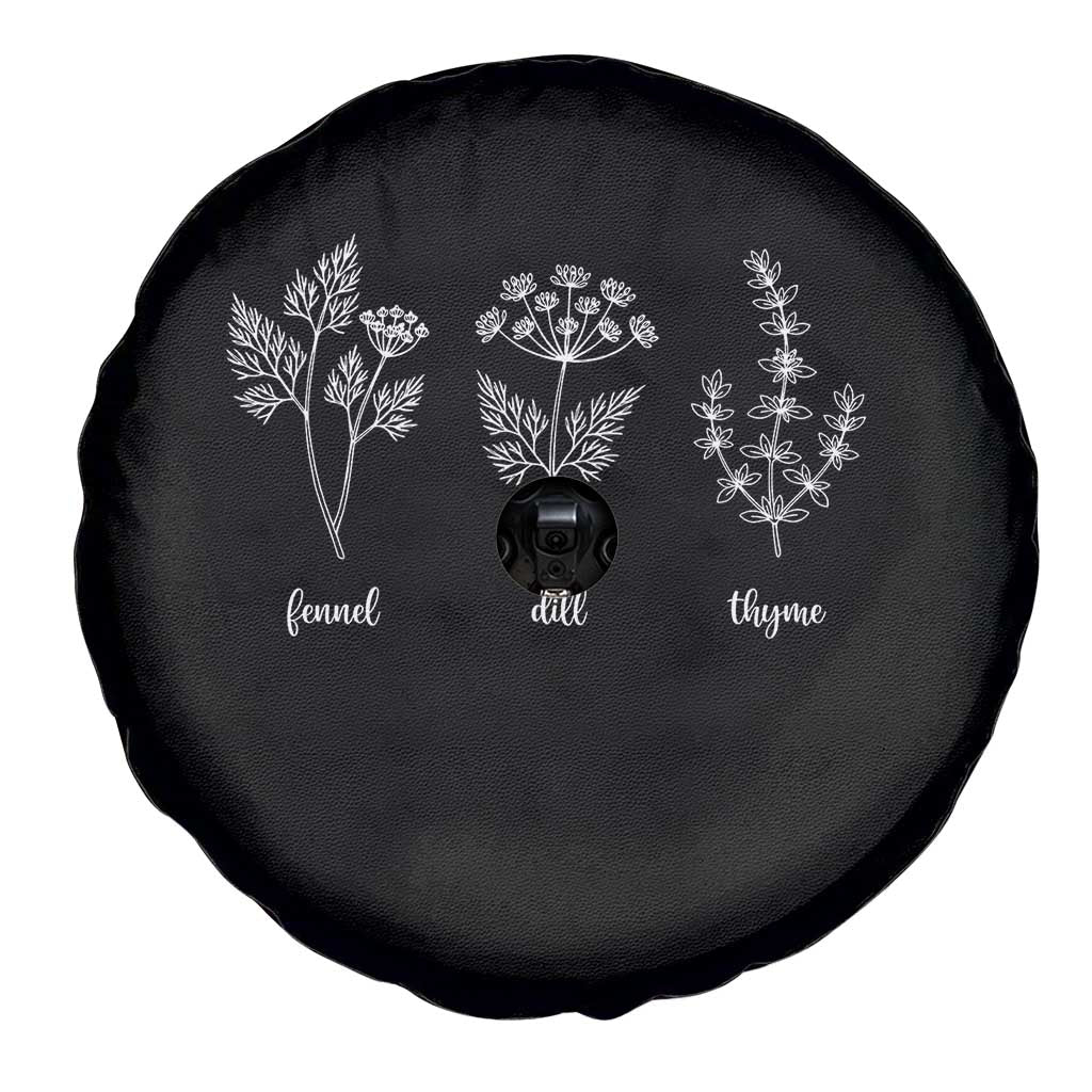 Fennel Dill Thyme Subtle FDT Spare Tire Cover Botanical Herb Line Art Political Satire