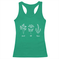 Fennel Dill Thyme Subtle FDT Racerback Tank Top Botanical Herb Line Art Political Satire