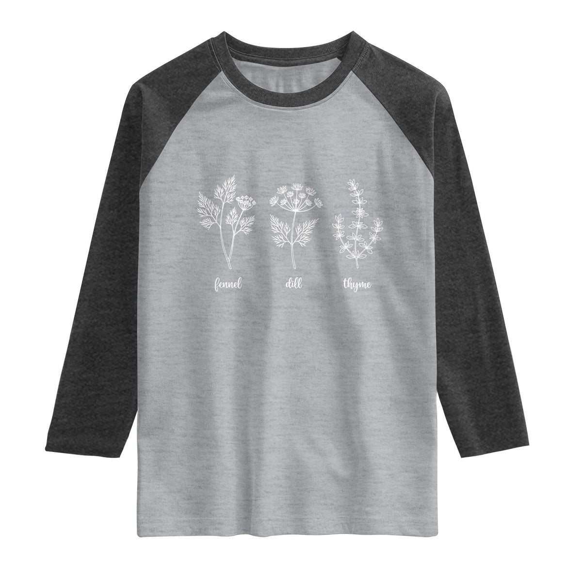 Fennel Dill Thyme Subtle FDT Raglan Shirt Botanical Herb Line Art Political Satire