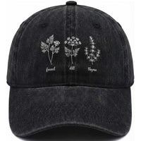 Fennel Dill Thyme Subtle FDT Washed Cotton Baseball Cap Botanical Herb Line Art Political Satire