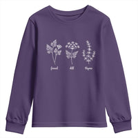 Fennel Dill Thyme Subtle FDT Youth Sweatshirt Botanical Herb Line Art Political Satire