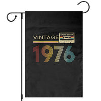 Vintage 1976 Retro Cassette Tape Graphic Garden Flag Awesome Since 1976 Birthday Gift