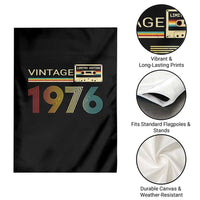 Vintage 1976 Retro Cassette Tape Graphic Garden Flag Awesome Since 1976 Birthday Gift