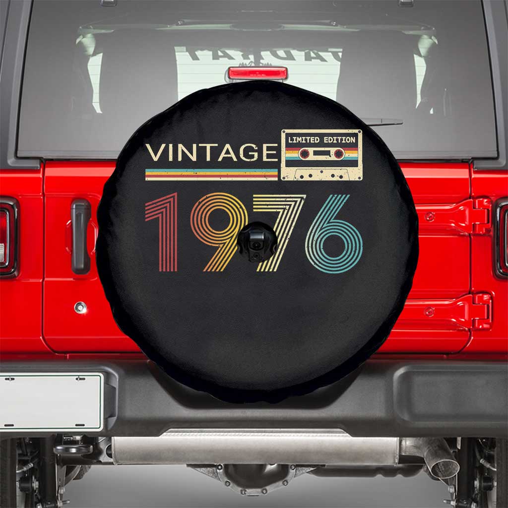 Vintage 1976 Retro Cassette Tape Graphic Spare Tire Cover Awesome Since 1976 Birthday Gift