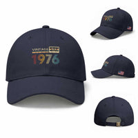 Vintage 1976 Retro Cassette Tape Graphic Baseball Cap Awesome Since 1976 Birthday Gift